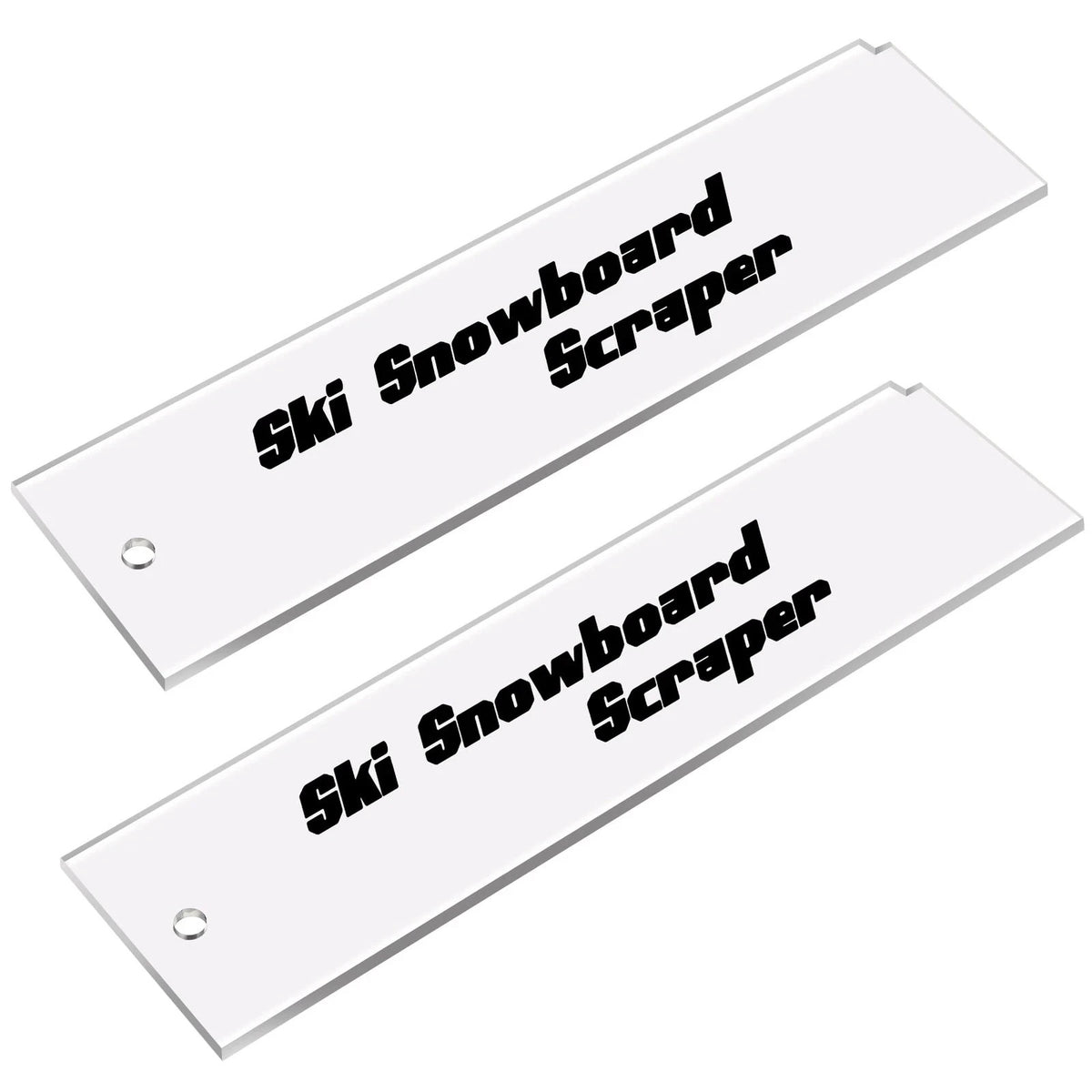 2 Pack Ski & Snowboard Wax Plastic Scrapers for Tuning & Maintenance