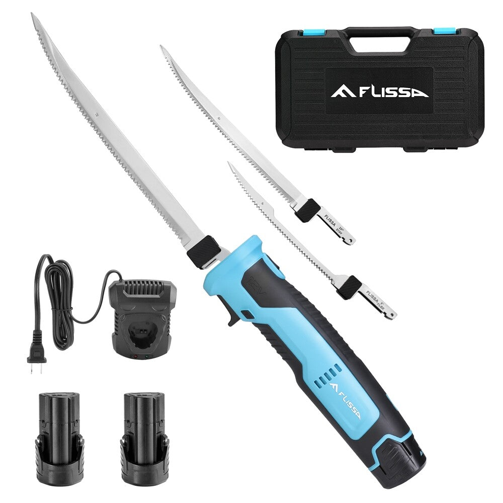 Cordless Electric Fillet Knife 8" 10" Stainless Steel Blade 2PC