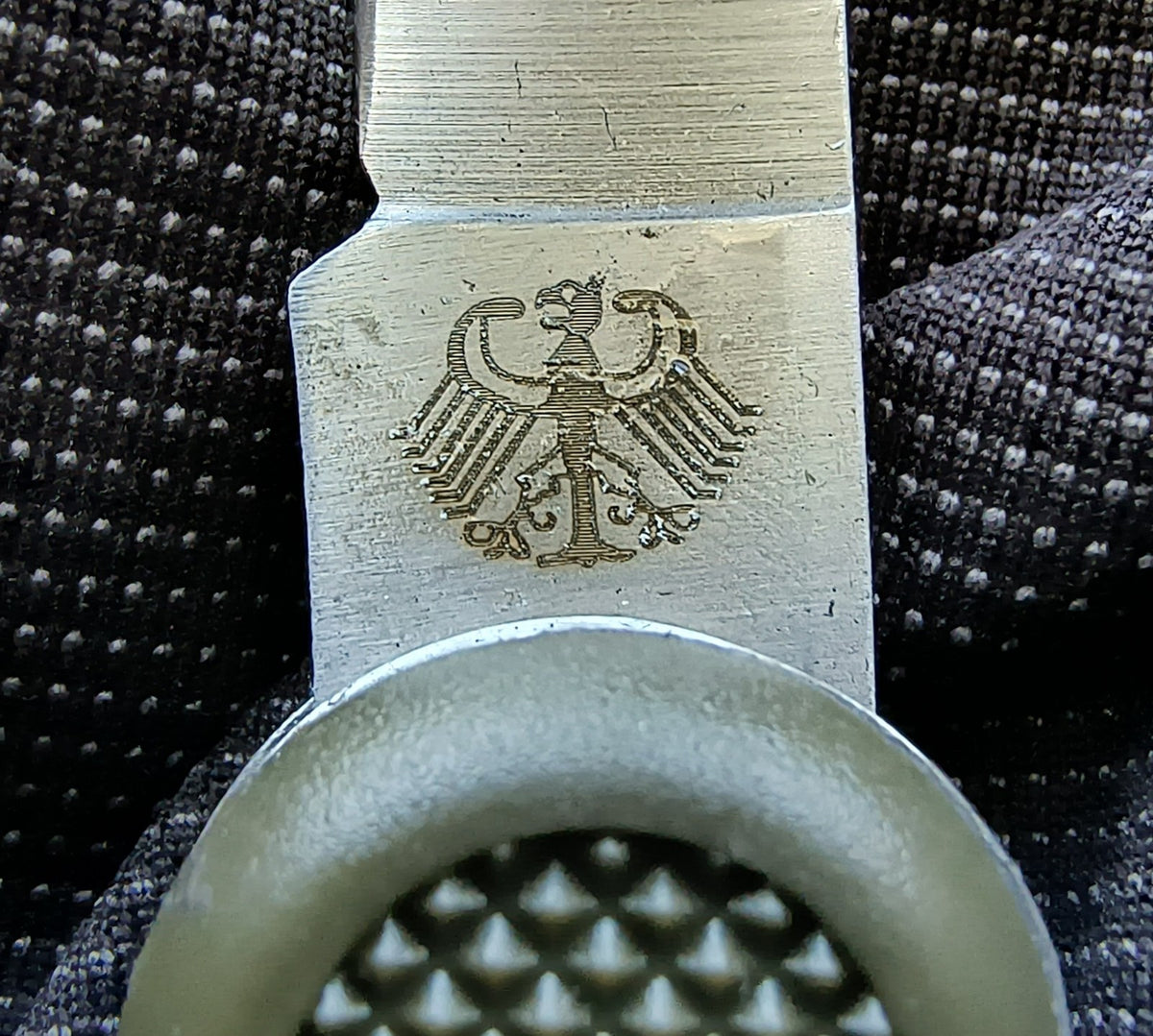 German Military Folding Pocket Knife with 5 Tools and Olive Drab Handle