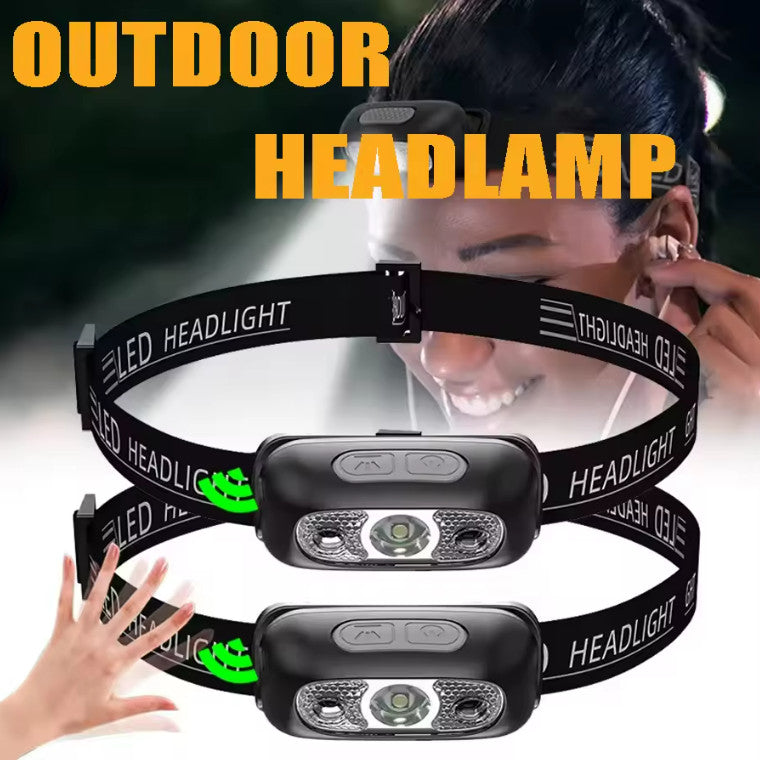 Rechargeable LED Headlamp Waterproof Head Torch for Camping and Outdoor Use