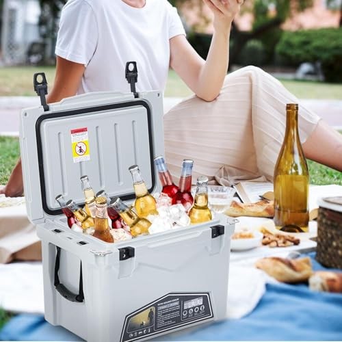 Insulated Hard Cooler with 5-Day Ice Retention - Portable Outdoor Ice Chest