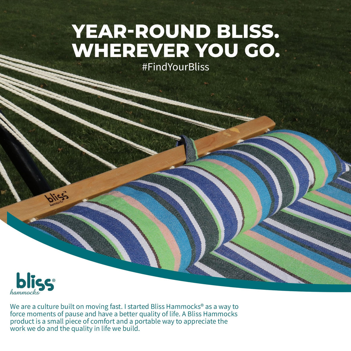 Caribbean Hammock with Pillow & Hardware - 48 Inch Wide, Candy Stripe