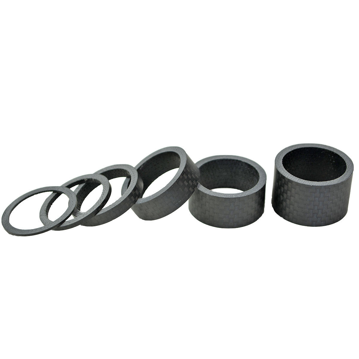 Lightweight Carbon Fiber Headset Spacers Set - 1 Inch, Matte Finish, Multiple Sizes