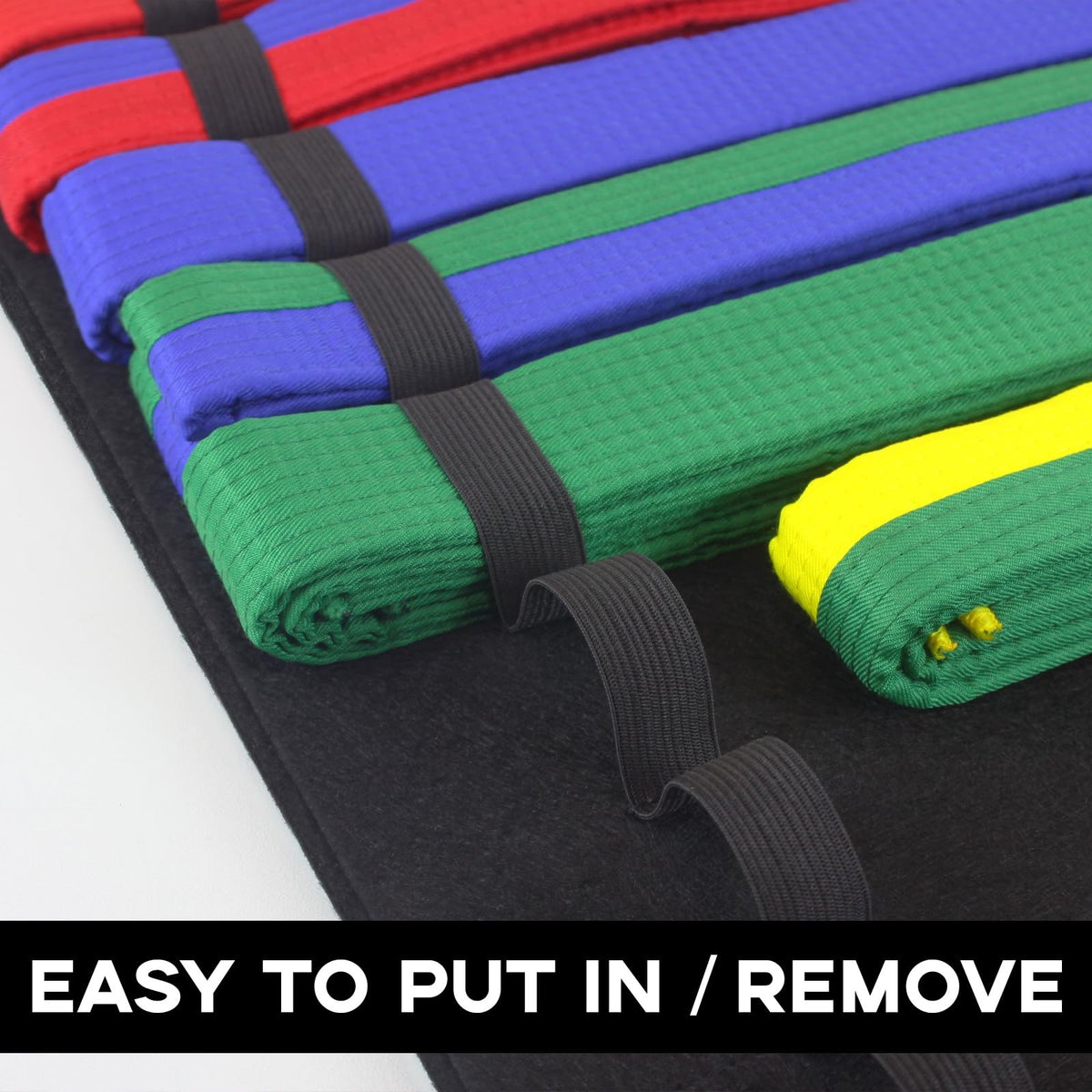 Martial Arts Belt Display Rack Holds 12 Belts Wall Organizer for Karate Taekwondo