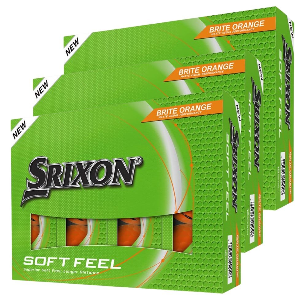 Srixon Soft Feel 14 Brite Orange Golf Balls - 3 Dozen, Distance & Soft Feel