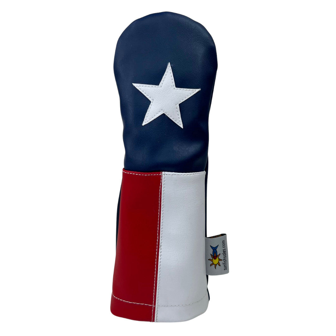 Sunfish Texas Flag Leather Golf Headcover Set - Driver, Fairway, Hybrid