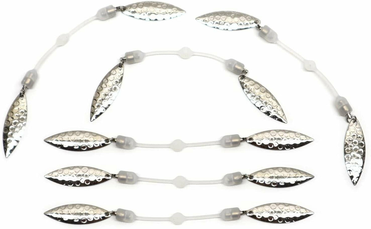 Fishing Spinner Blades 6 Pack for Lures - Twin Blade Slip-On Design