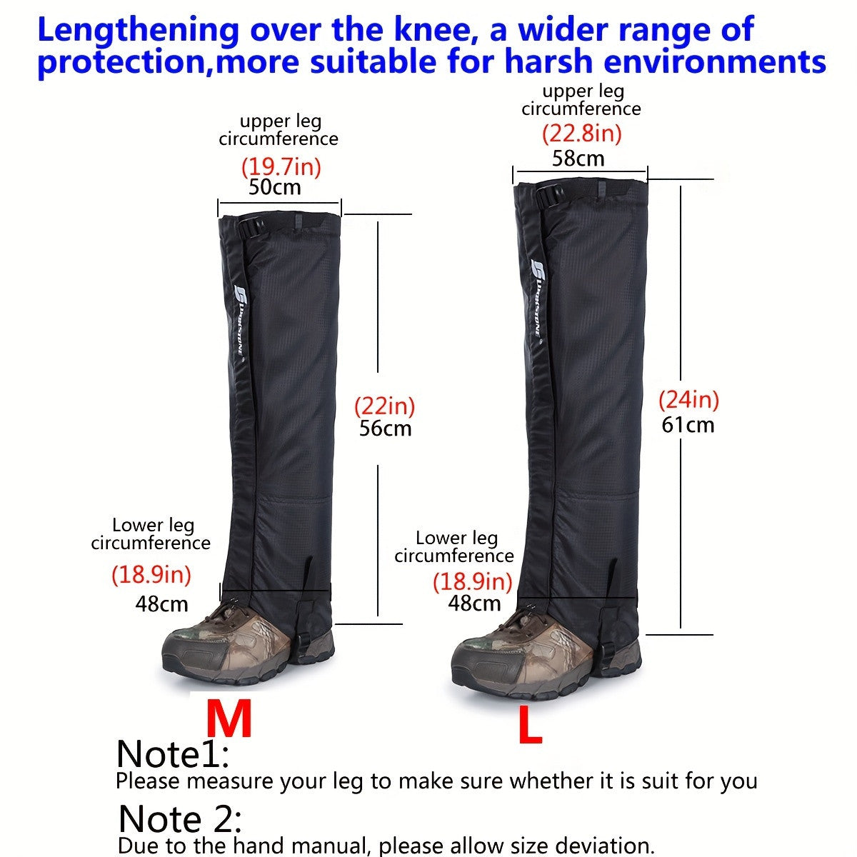 Waterproof Anti-Bite Leg Gaiters for Hiking and Hunting - Men’s Outdoor Leg Protectors