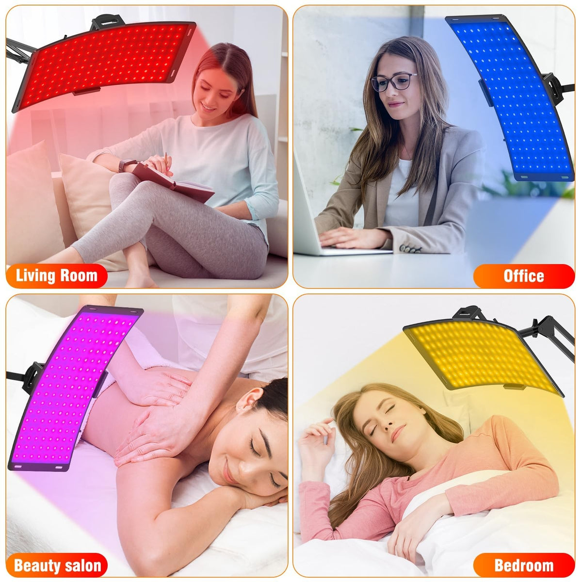 7 in 1 Portable Red Infrared Light Therapy Lamp for Face & Body with Stand