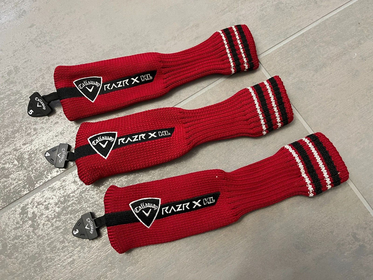 Set of 3 Callaway RAZR X HL Hybrid Headcovers Sock Style Adjustable Tags