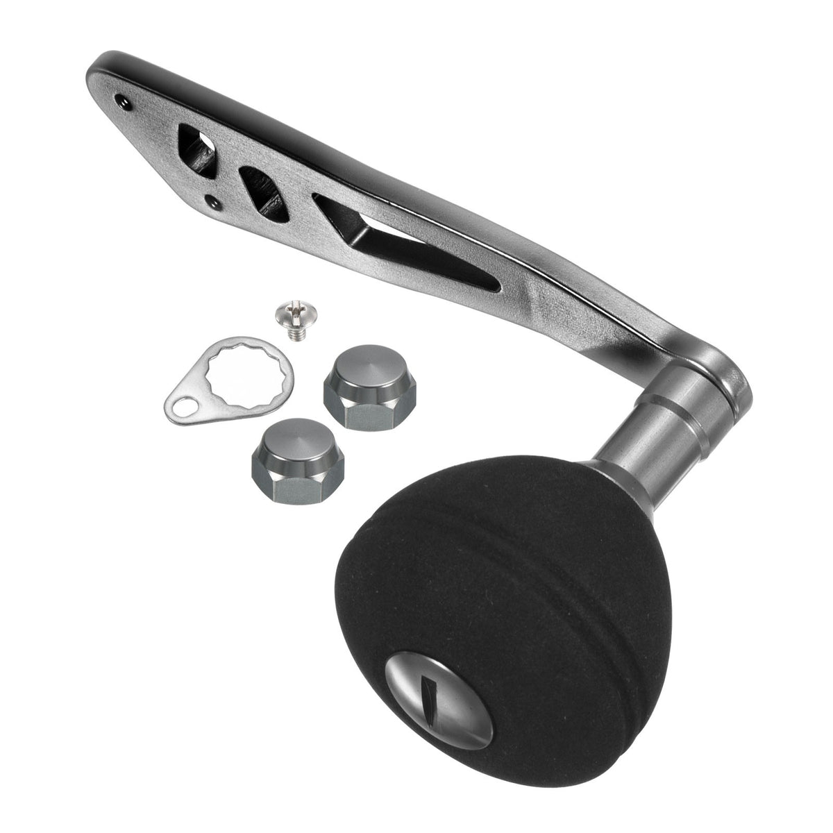 Metal Baitcasting Fishing Reel Handle Knob with EVA Grip Silver