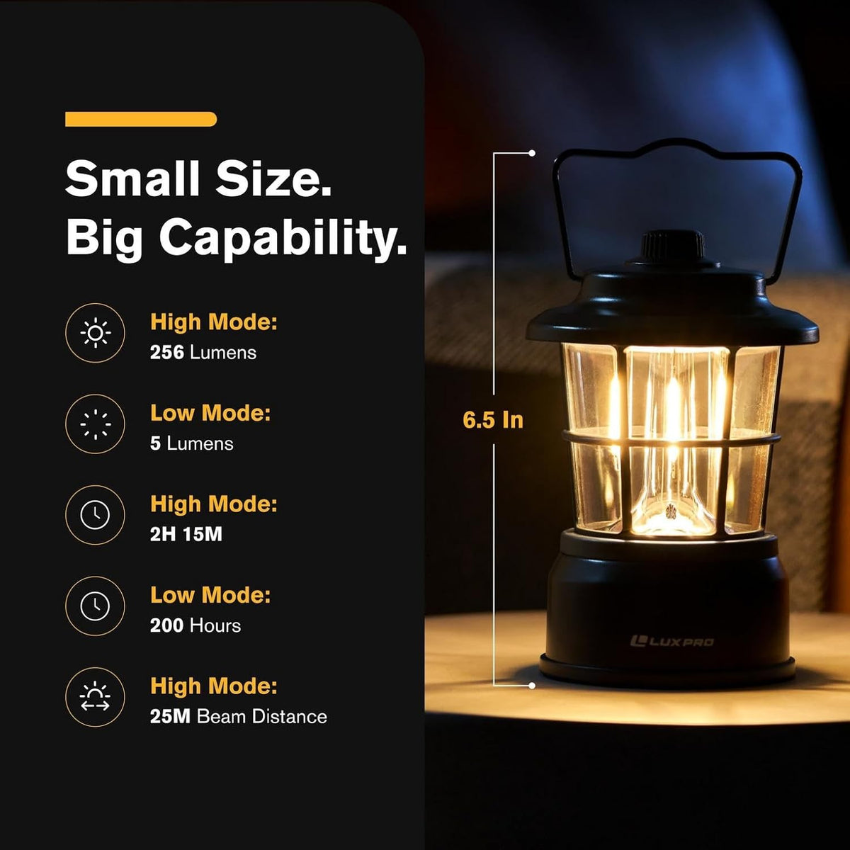 LED Camping Lantern Battery-Powered Emergency Water-Resistant Light