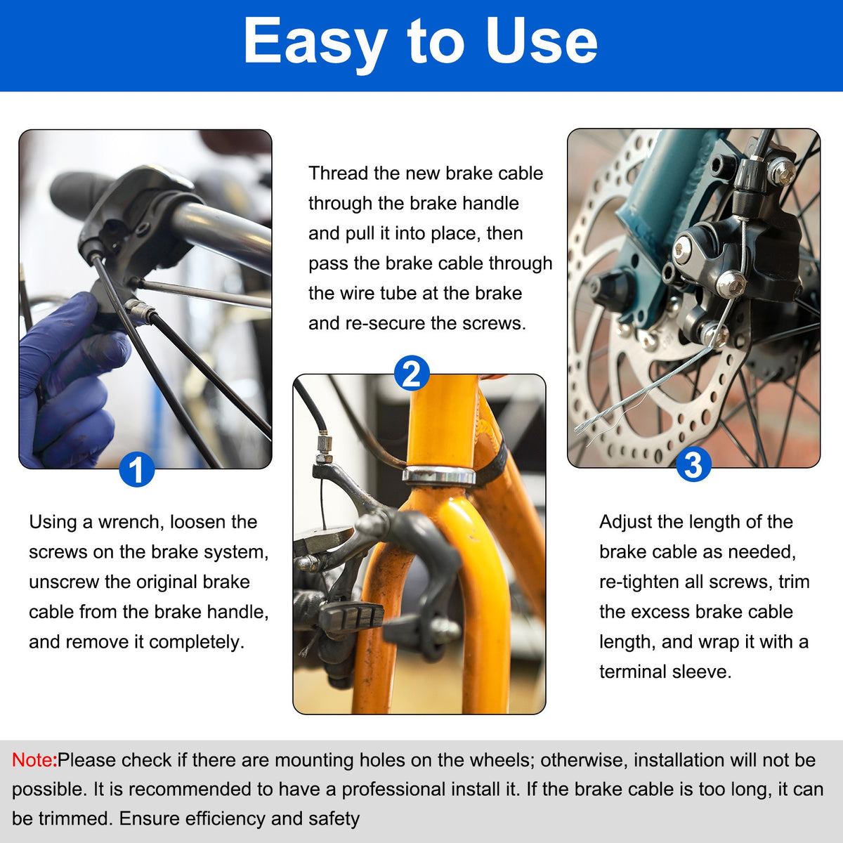 Universal Bicycle Brake Cable Housing Set for Road Mountain Folding Bikes Gray
