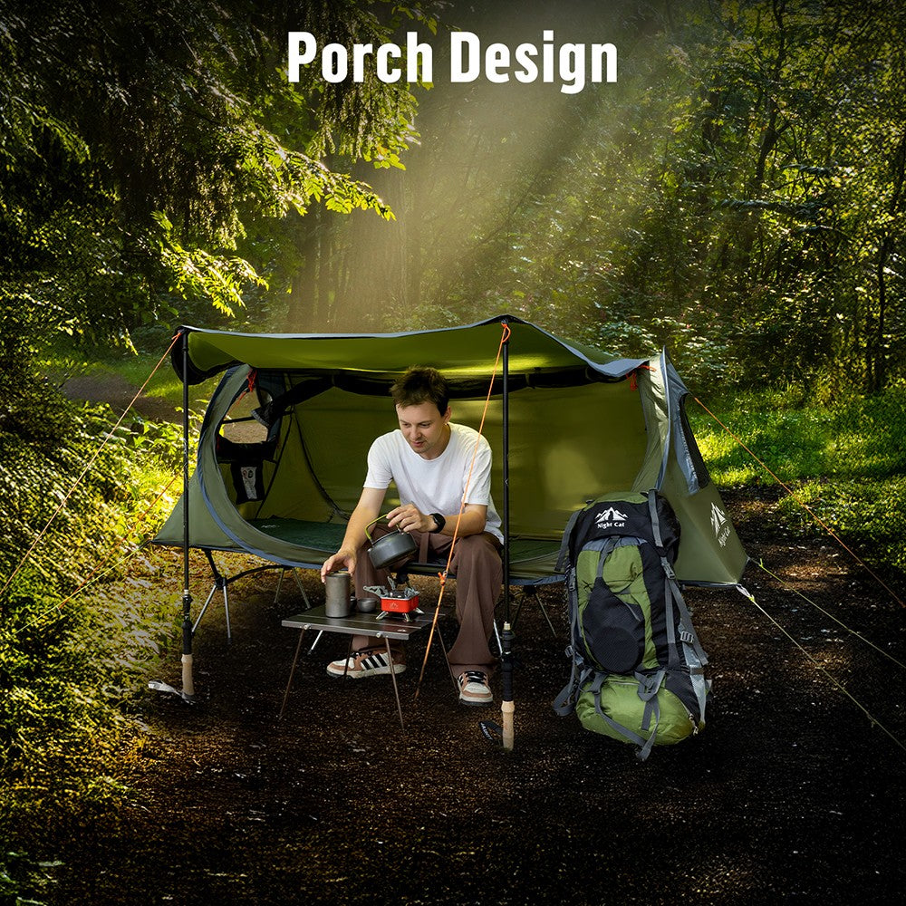 Compact Waterproof Pop-Up Motorcycle Tent for Cyclists - Easy Setup & Ventilation