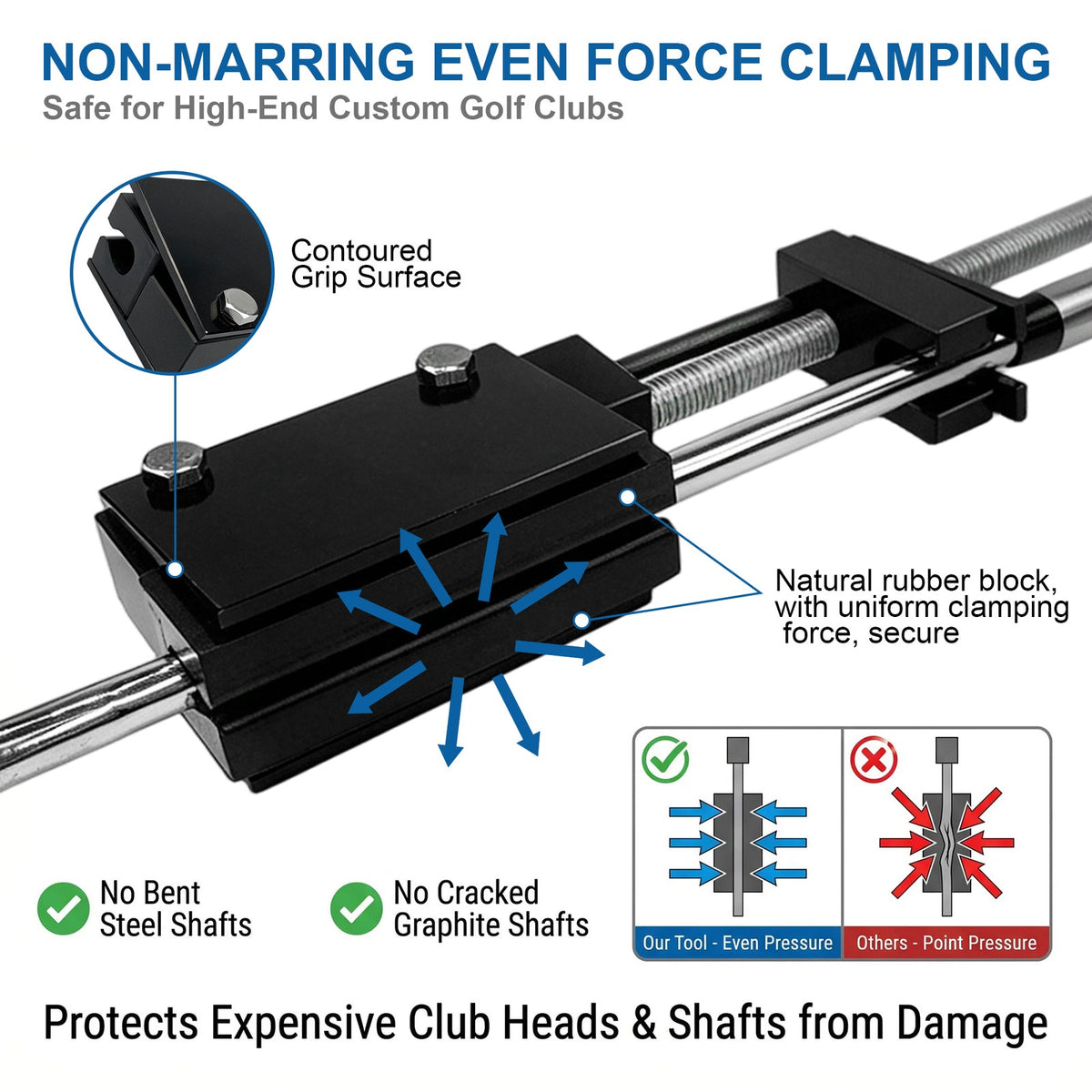 Golf Shaft Puller Tool Screw Type for Steel & Graphite Shafts