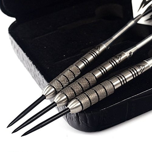 30g Tungsten Steel Tip Darts Set with 6 Shafts, 9 Flights, Case