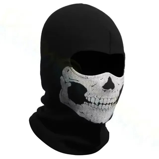Ghost Skull Full Face Motorcycle Balaclava Mask for Halloween & Outdoor Activities