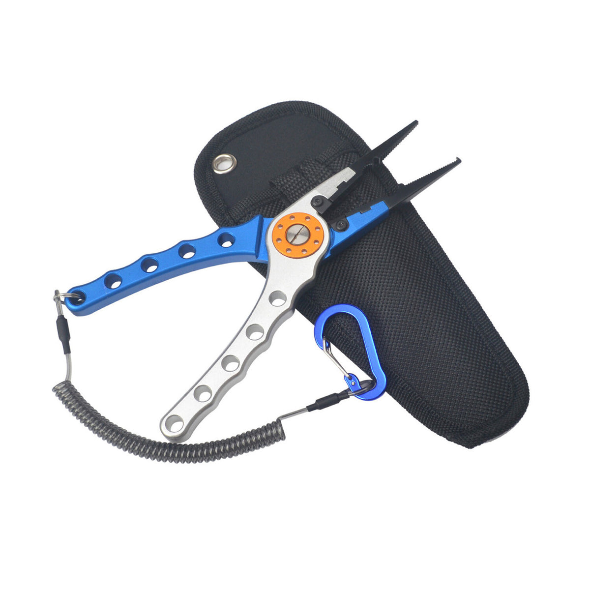 Fishing Pliers with Stainless Steel Jaws and Aluminum Handle, Hook Remover & Line Cutter