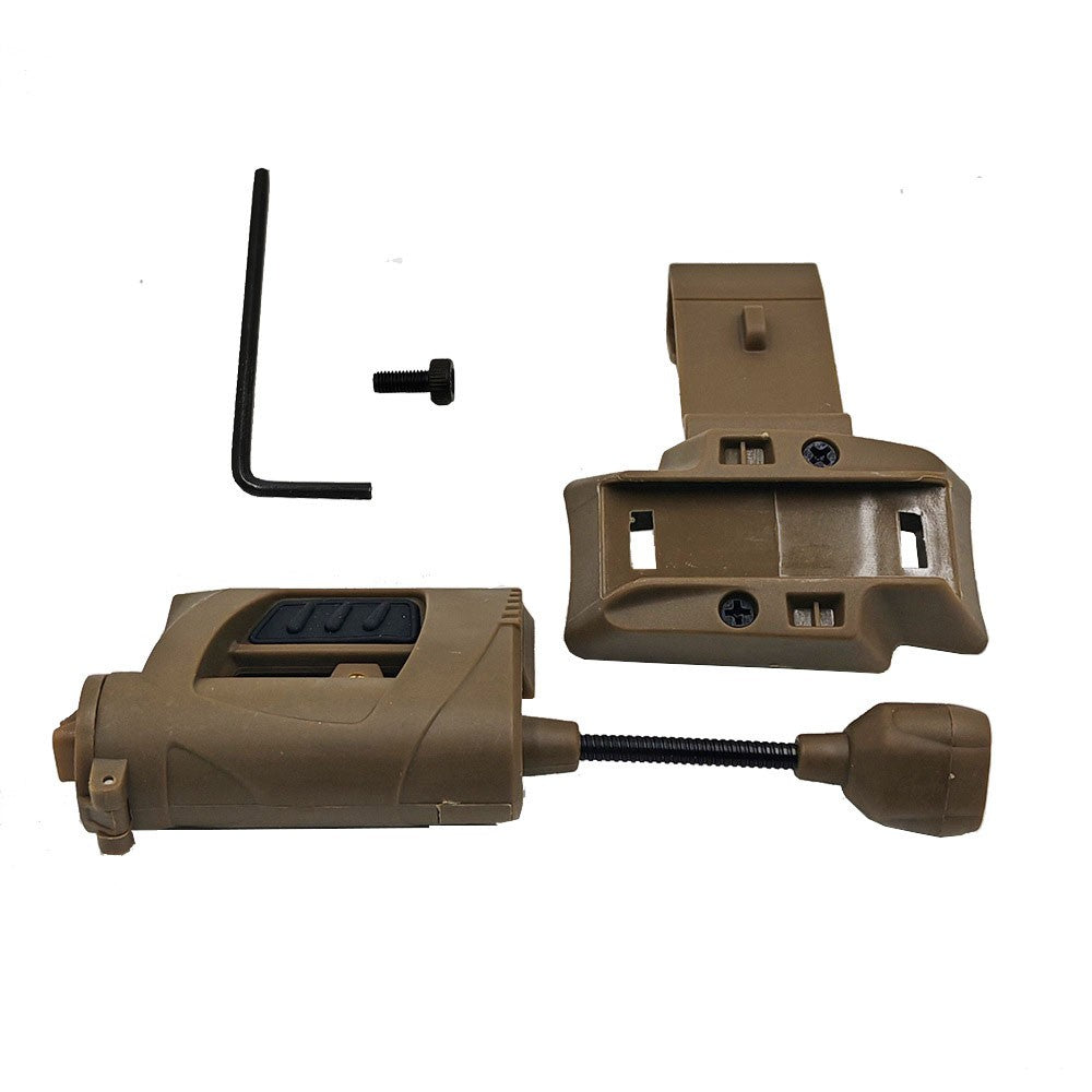 Tactical Helmet Flashlight with IR Signal Light & Rail Mount - Multi-Color