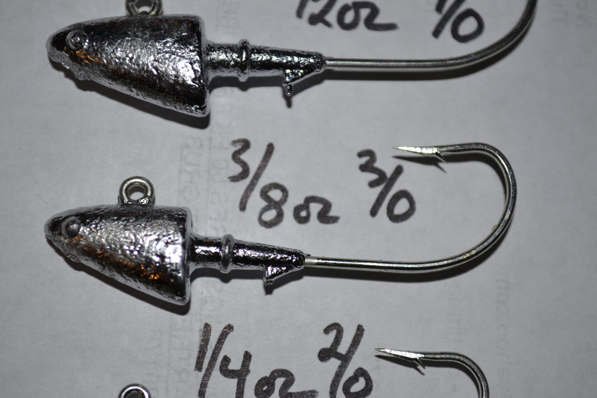 Saltwater-Safe Fishing Jigheads with Eagle Claw Hooks – Multiple Weights & Hook Sizes