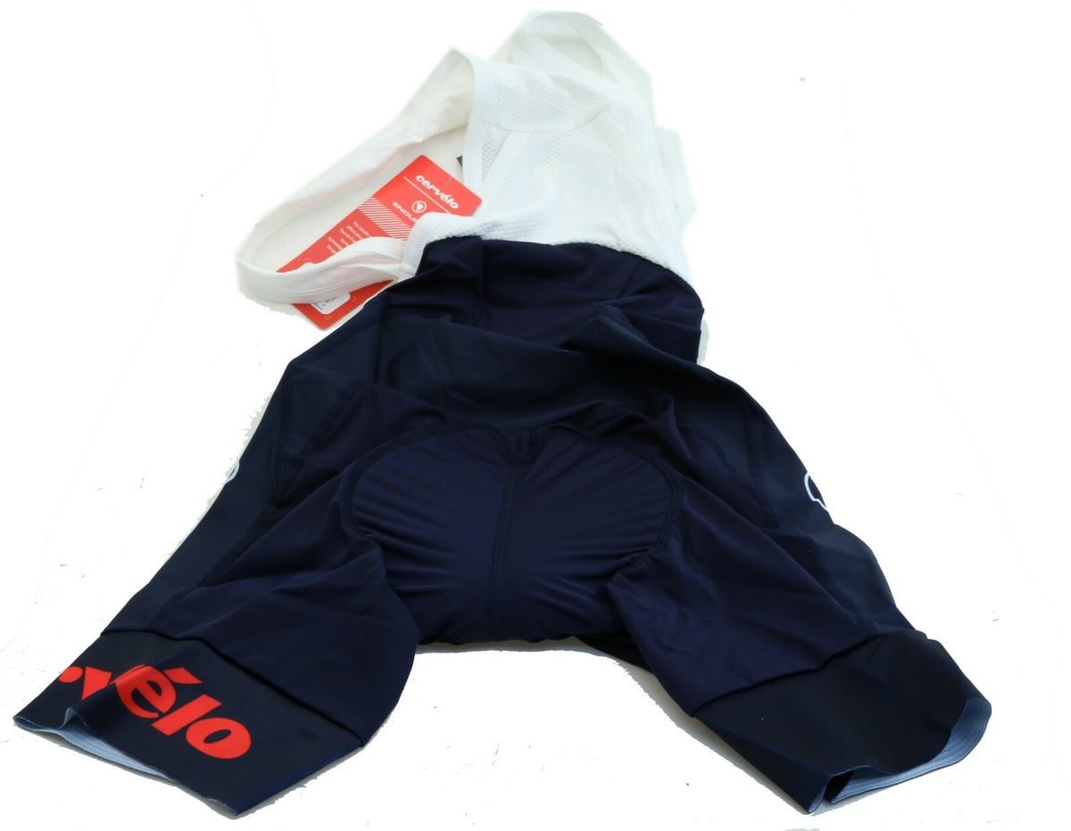 Women's Cycling Bib Shorts Large Navy Breathable Wicking Mesh Pad