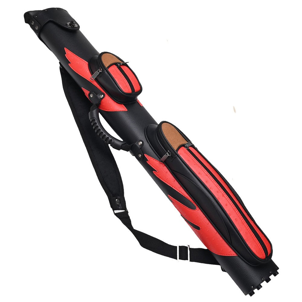 2x2 Hard Pool Cue Case 2B2S Spring Loaded PU Leather 2 Pockets