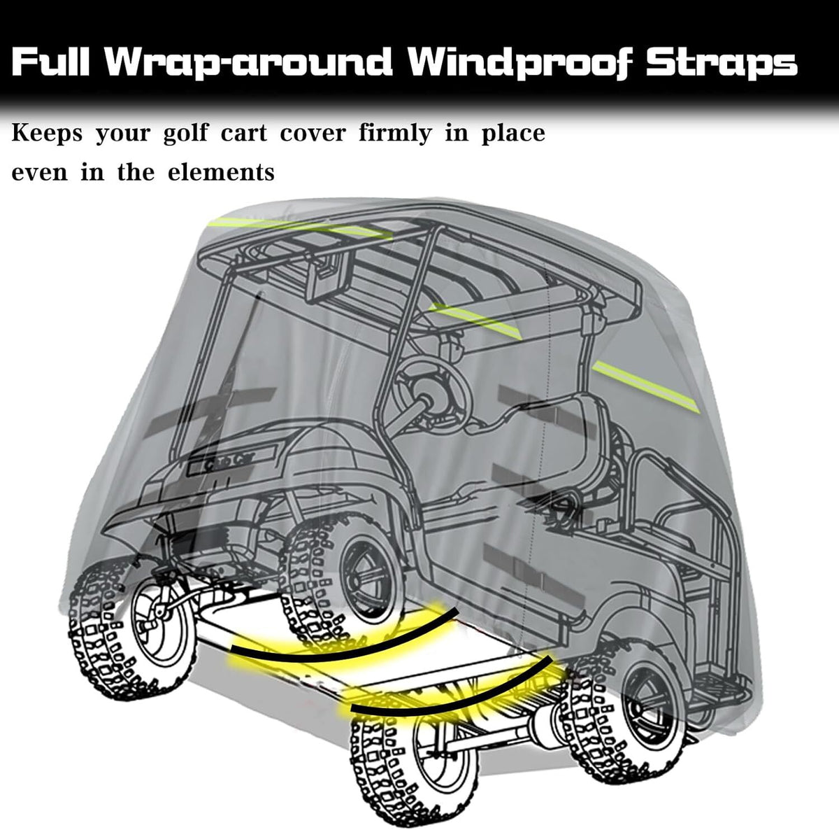 Waterproof Golf Cart Cover for 4 Passenger Club Car - All-Weather Protection