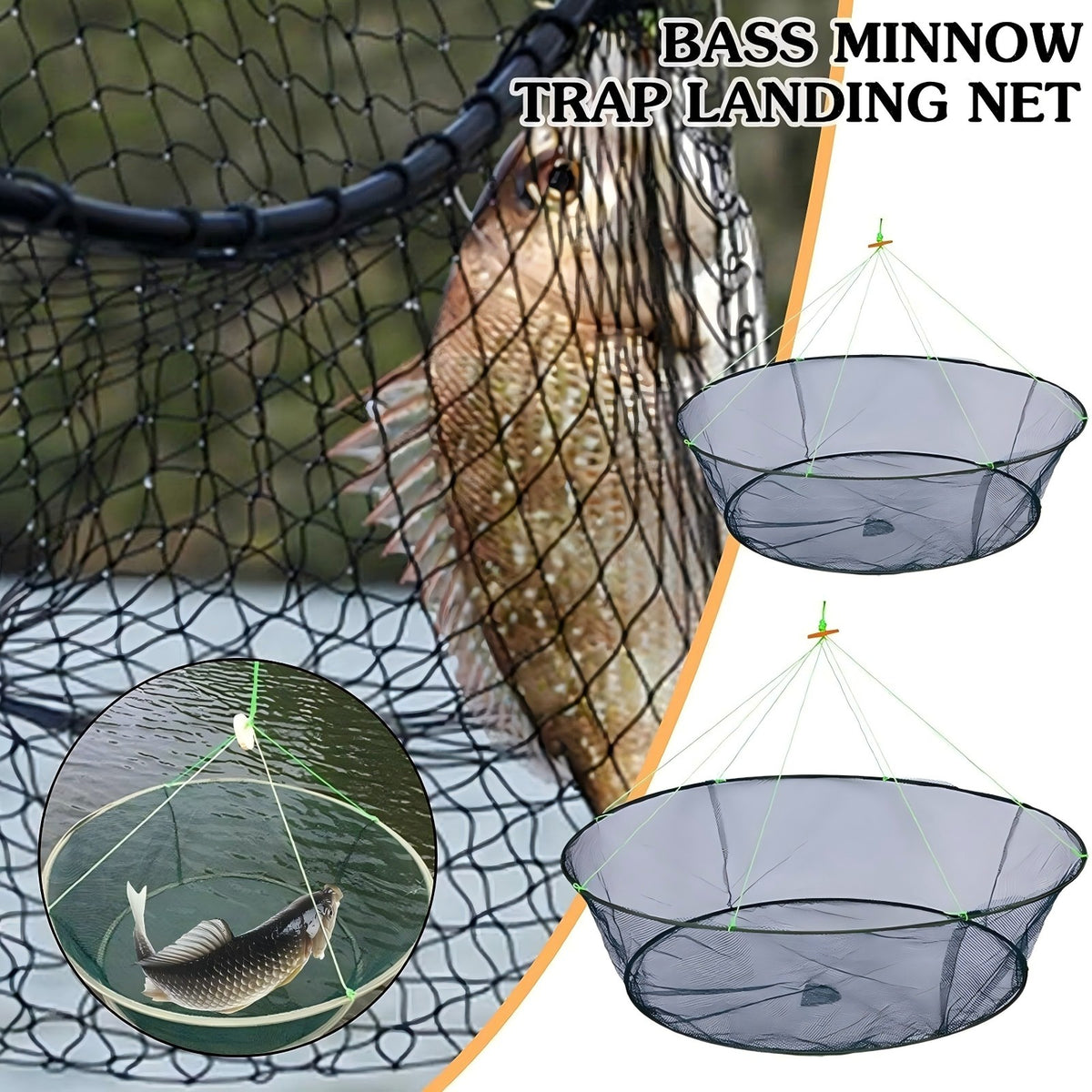 Foldable Fishing Bait Trap Mesh Net Cage for Crab Shrimp Minnow Crayfish