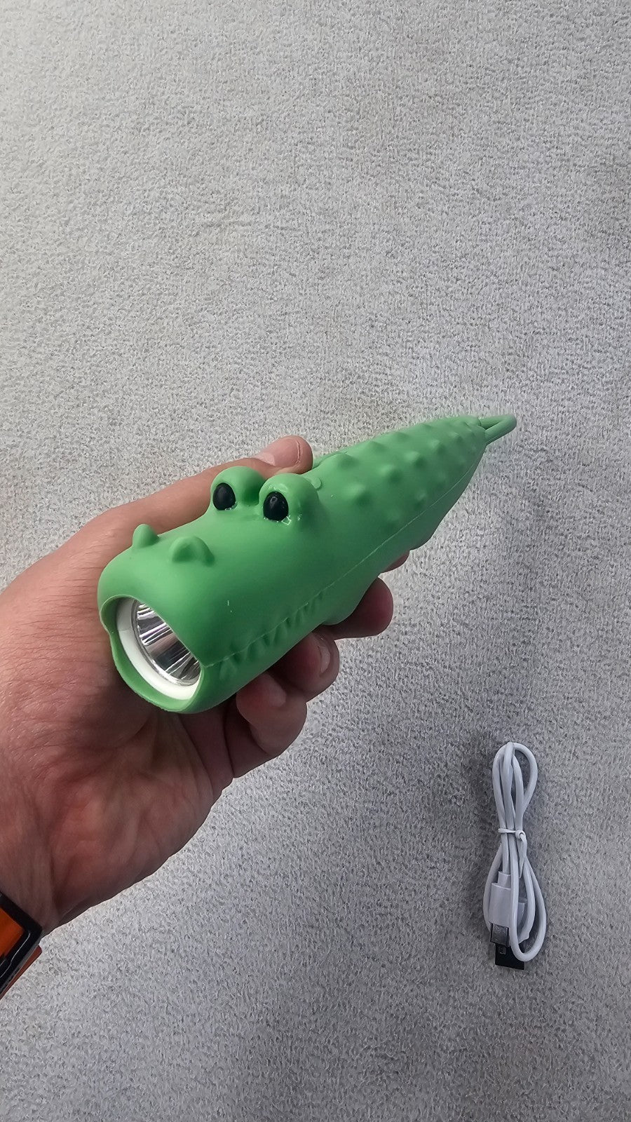 Kids Silicone Crocodile Flashlight Rechargeable USB-C Camping Light