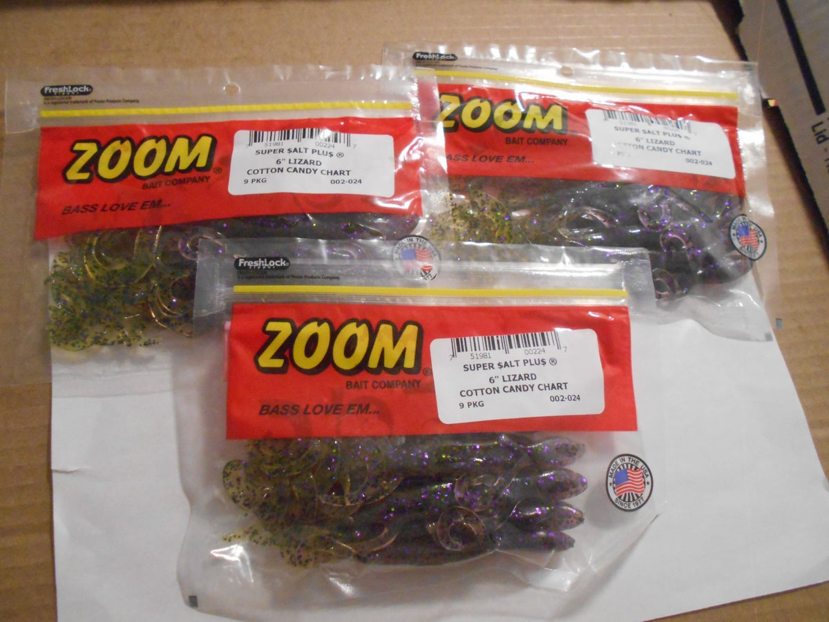 Zoom 6-Inch Saltwater Lizard Fishing Baits - Pack of 27