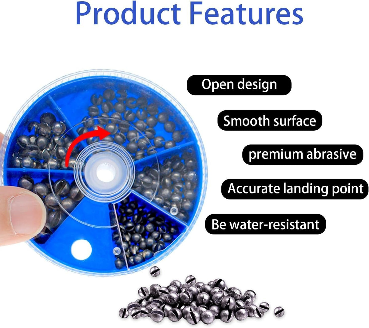 Fishing Lead Sinkers Set 205 Pieces with 5 Sizes for Angling