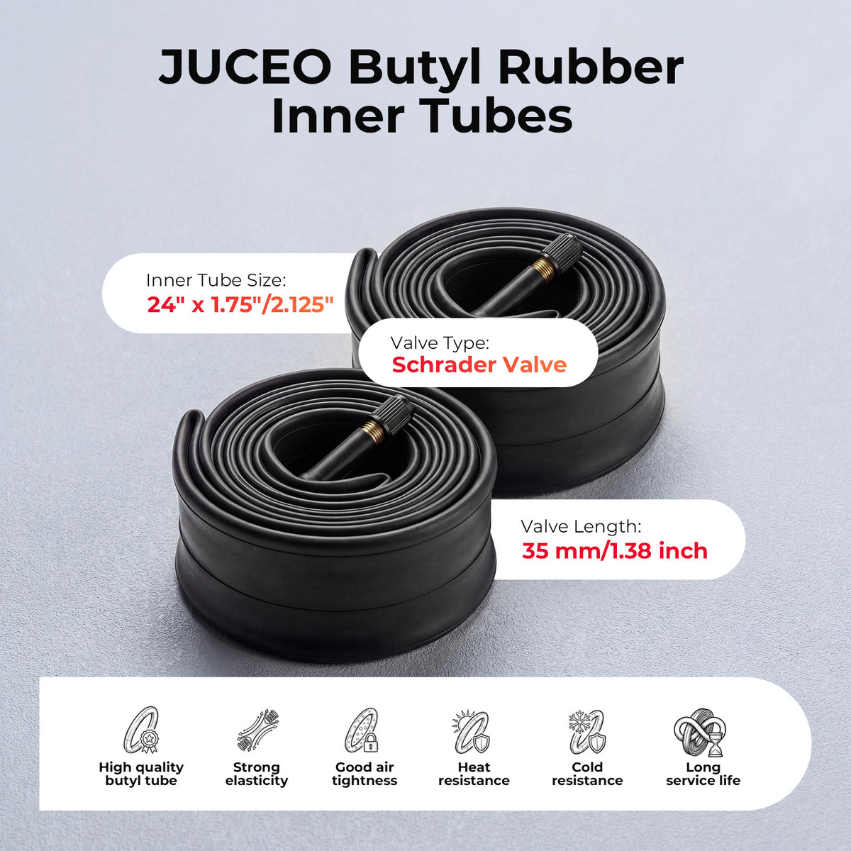 24x1.95 Inch Mountain Bike Tire Tube Set with Levers – Off-Road & All-Terrain