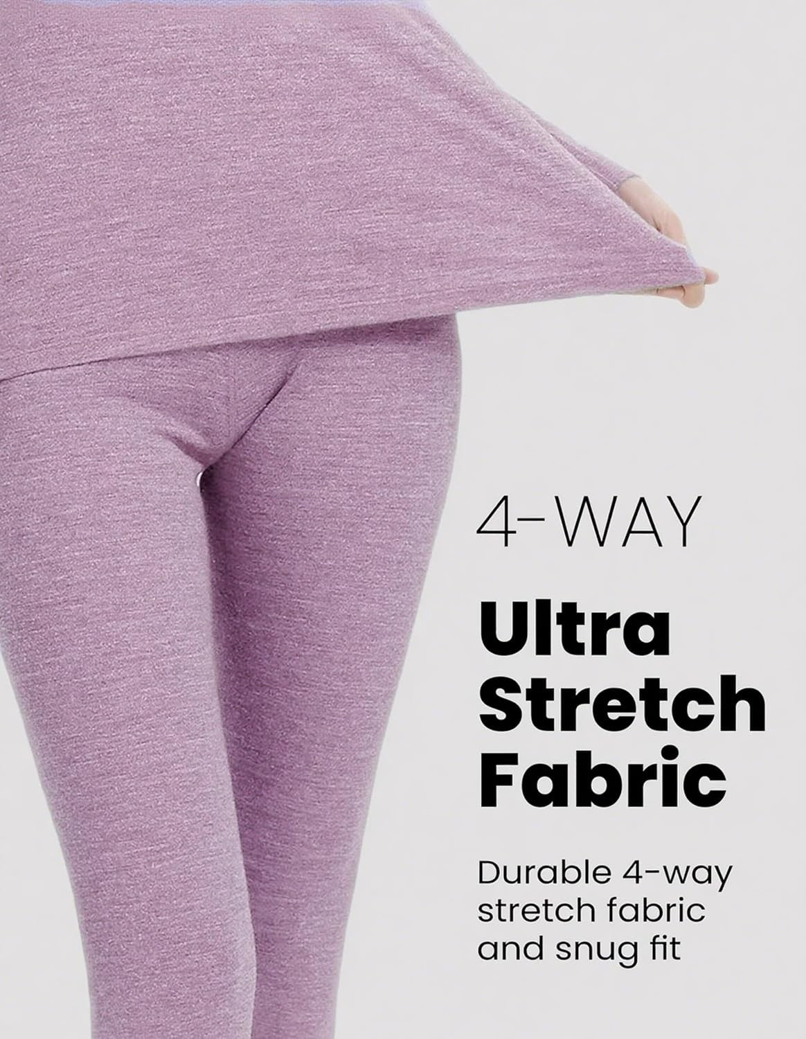 Women's Merino Wool Base Layer Pants - Midweight Thermal Long Johns