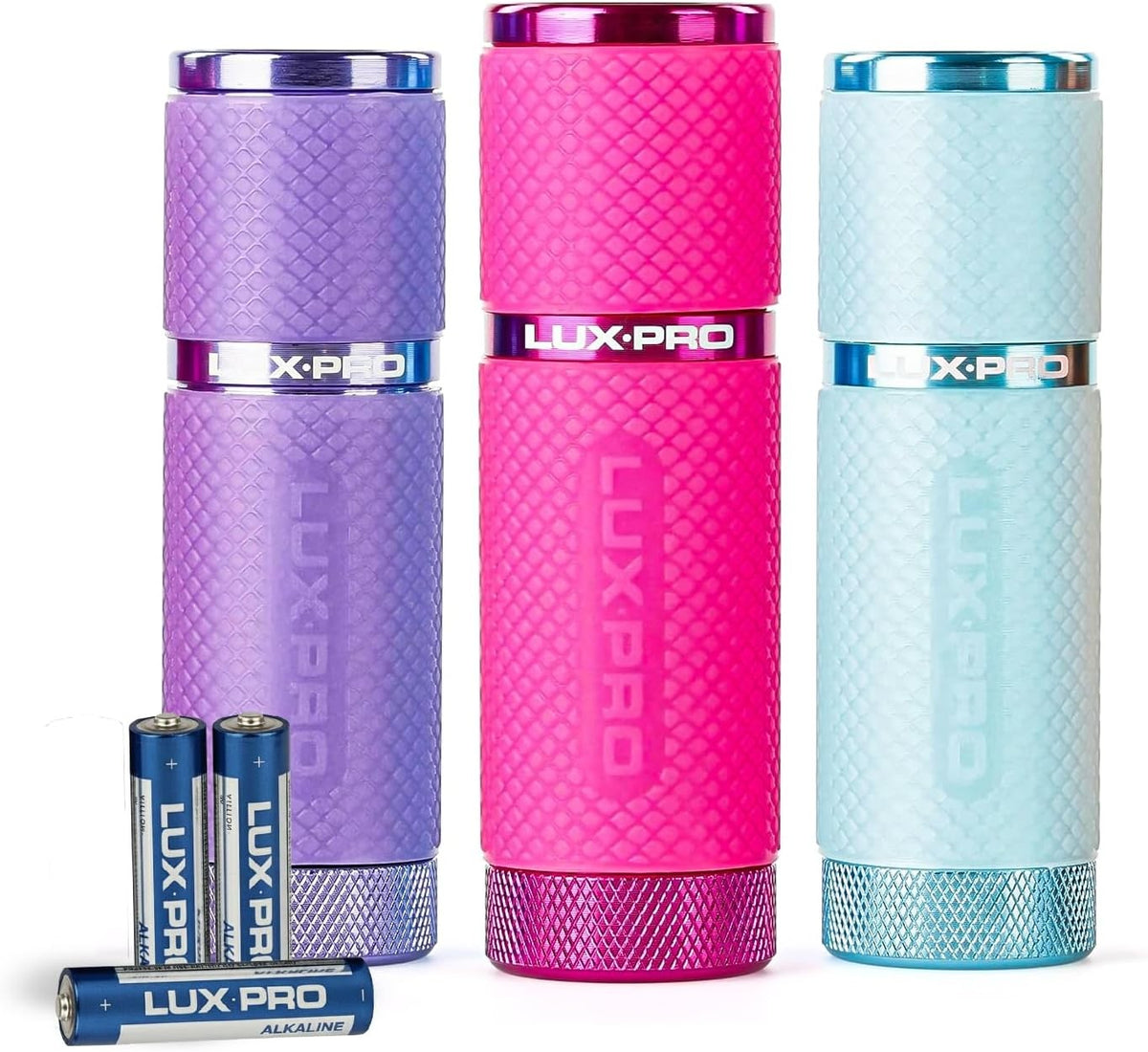 Mini Aluminum Water-Resistant Flashlights Pack of 3 with 40 Lumens