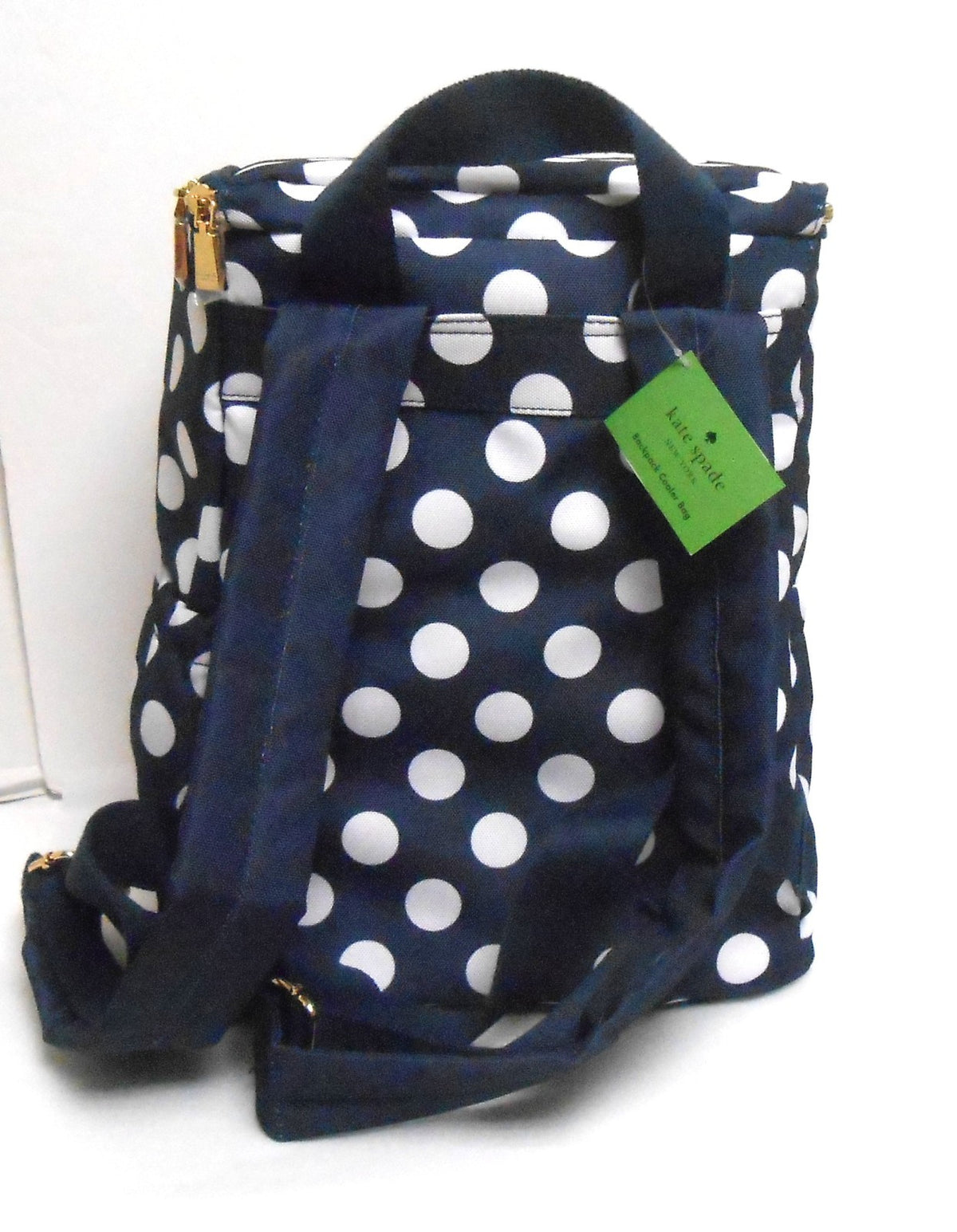 Insulated Cooler Backpack Navy with White Dots Large Soft Bag - Kate Spade