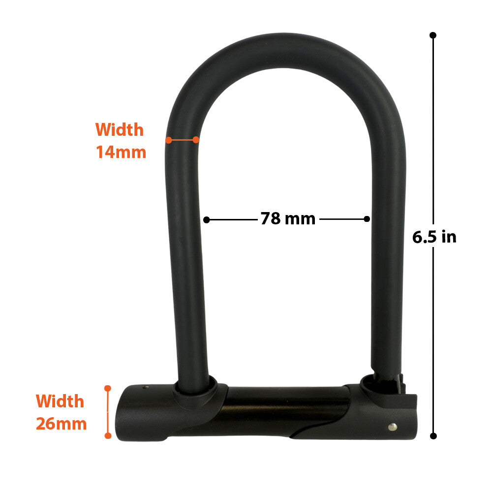 Heavy Duty Bike Lock with 4ft Cable Anti-Theft U Lock for Bicycle and E-Bike