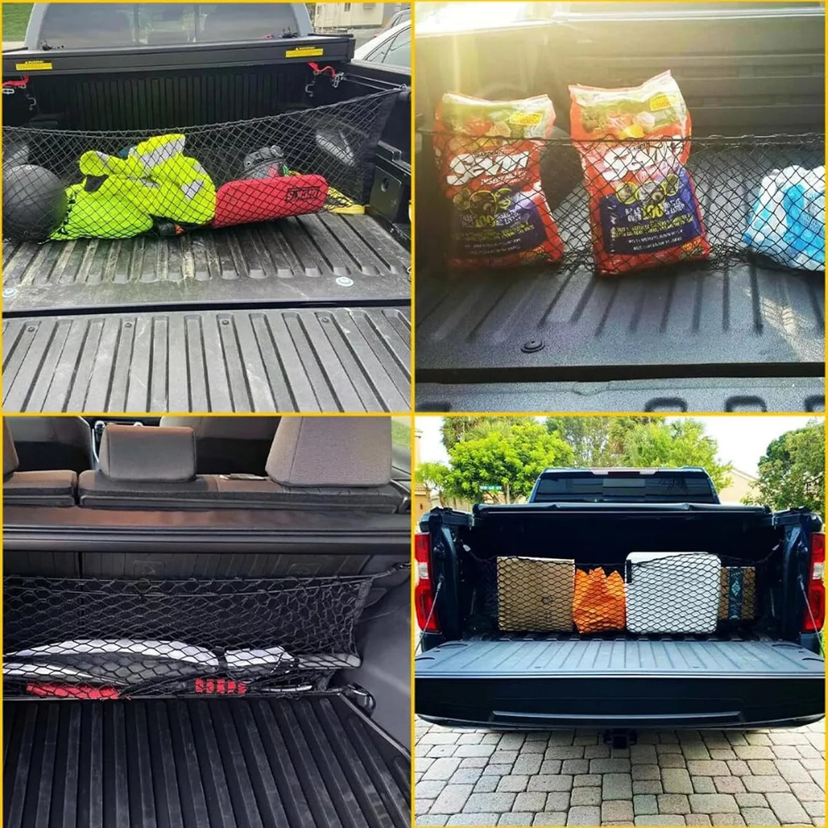 Heavy Duty Truck Bed Cargo Net for GMC Sierra Silverado 2013-2026