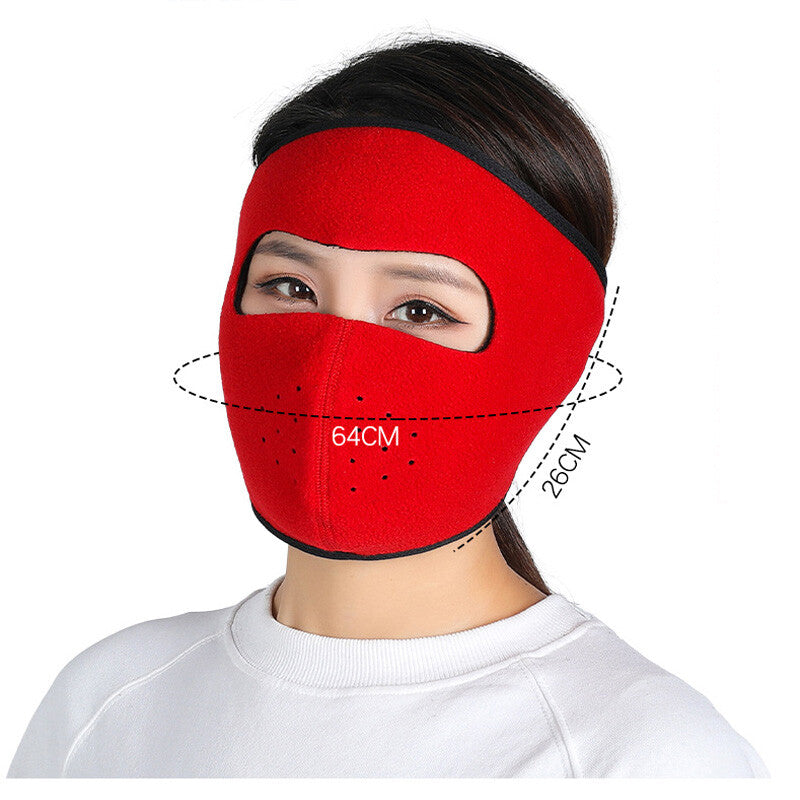 Winter Fleece Motorcycle Face Mask - Breathable Windproof Ski Mask for Cold Weather