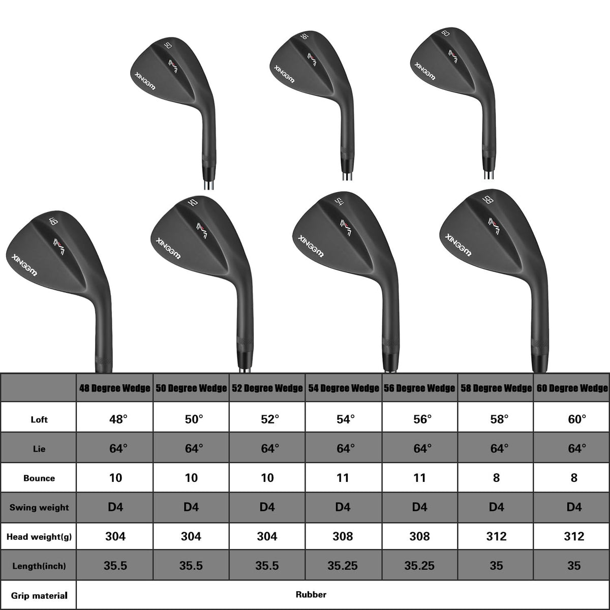 Forged Golf Wedge Set Men or Individual 48-70 Degrees - Stainless Steel