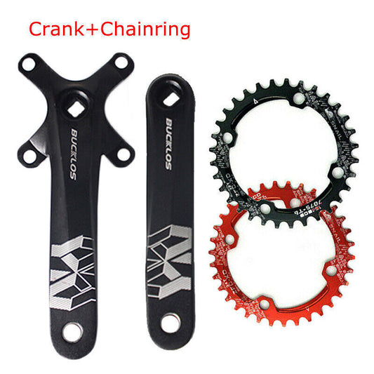 MTB Crankset 170mm with Narrow Wide Chainring 32-38T Aluminum Alloy Bicycle Crank
