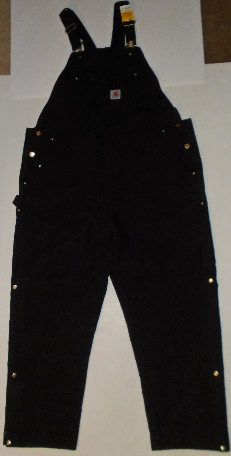 Men's Insulated Duck Bib Overalls - Loose Fit Workwear, Black, 2XL