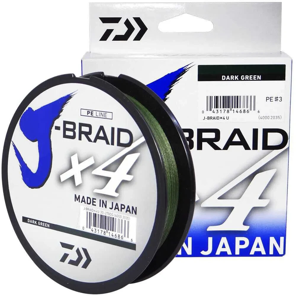 Daiwa 4 Strand Braided Fishing Line 40lb 300yd Green - Abrasion Resistant