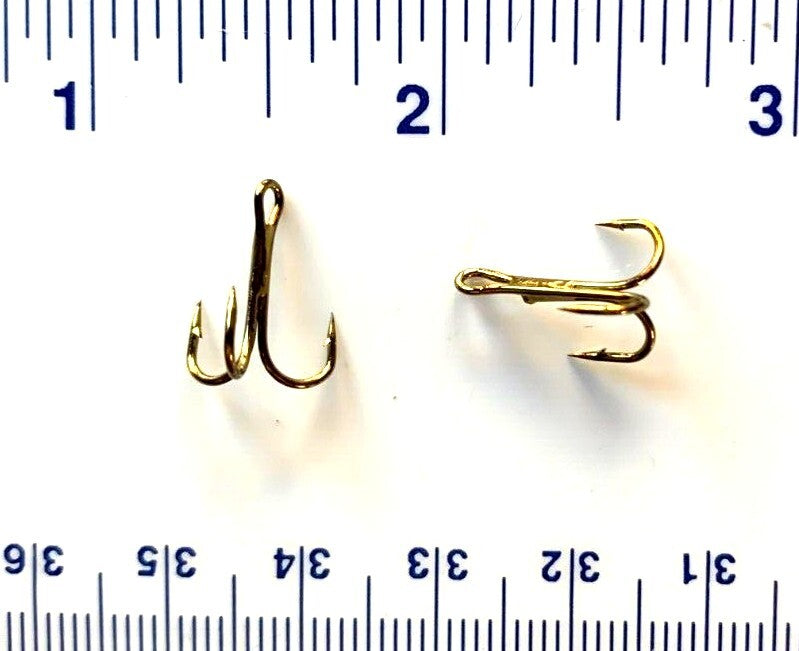 100 Super Strong Bronze Treble Hooks Size 10 for Fishing