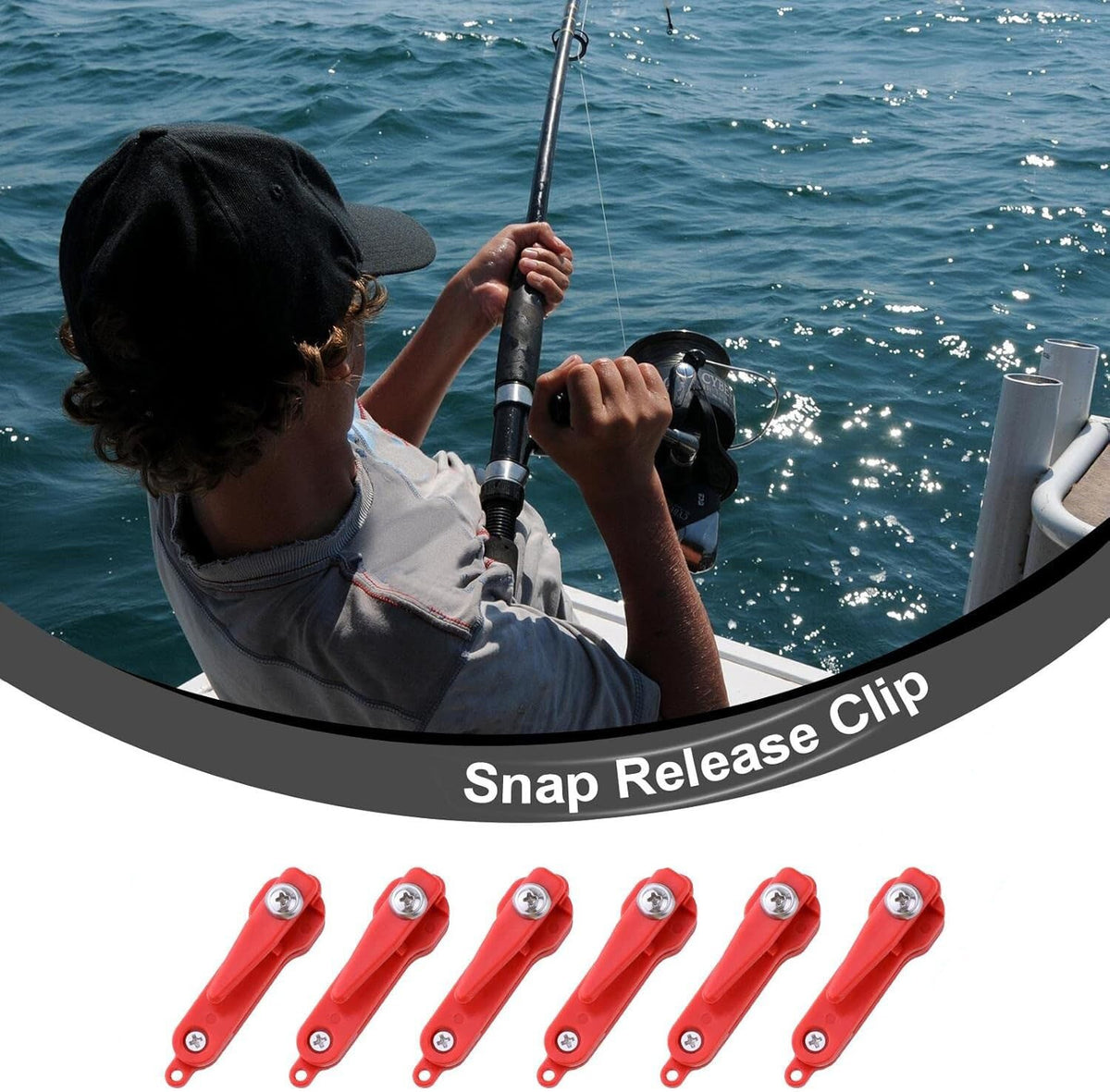 Heavy Tension Release Clip Set for Fishing Line & Planer Boards - 6 Pieces