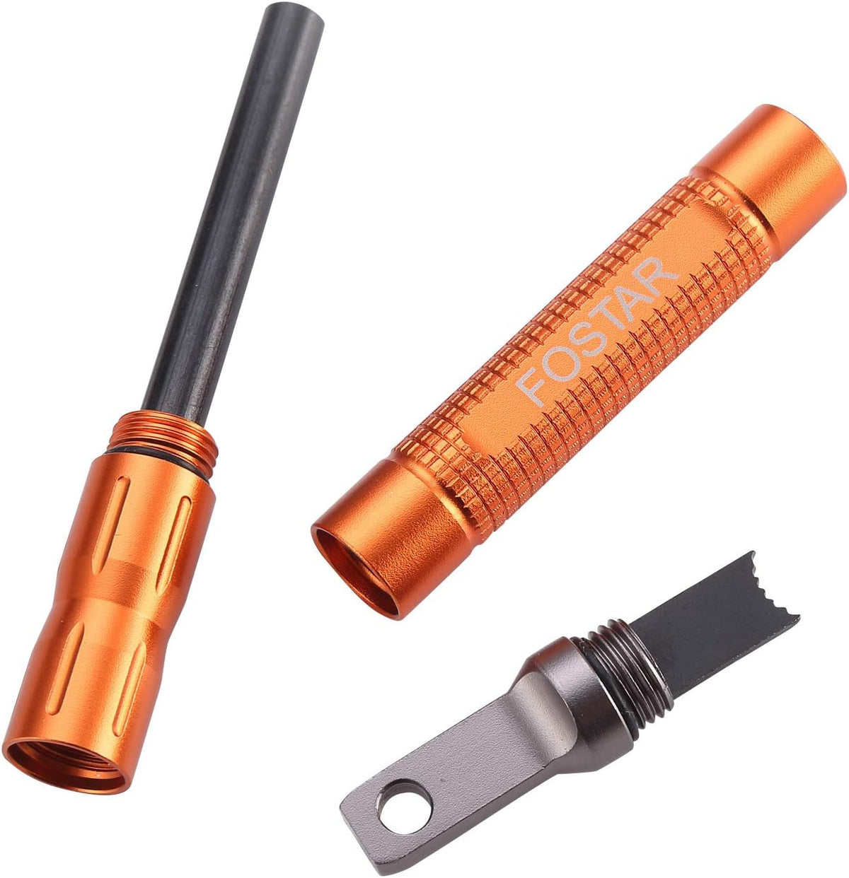 FOSTAR 2-Pack Portable Ferro Rod Fire Starters for Camping & Survival
