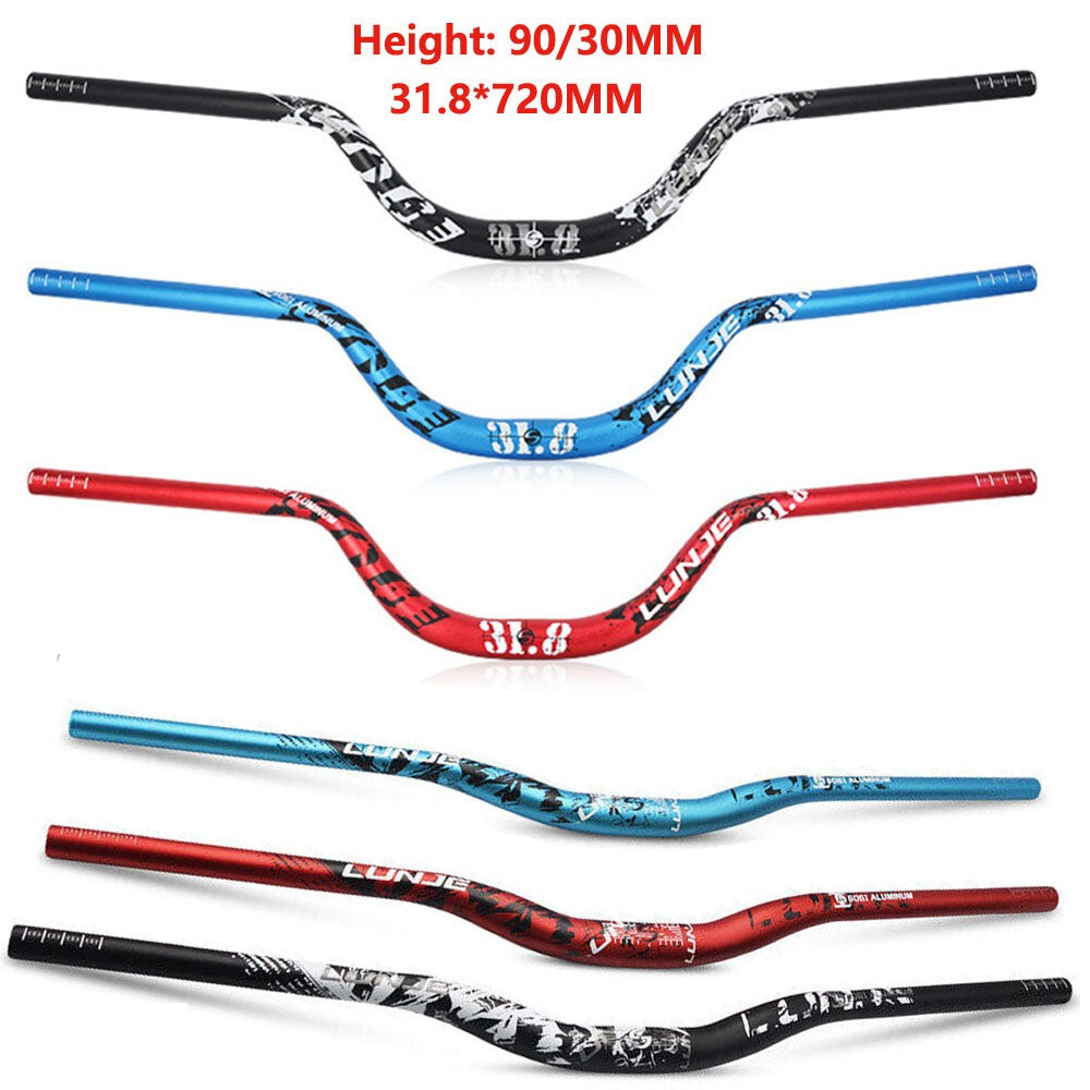 Mountain Bike Riser Handlebars 30/90mm Rise 720mm Length Aluminum Alloy