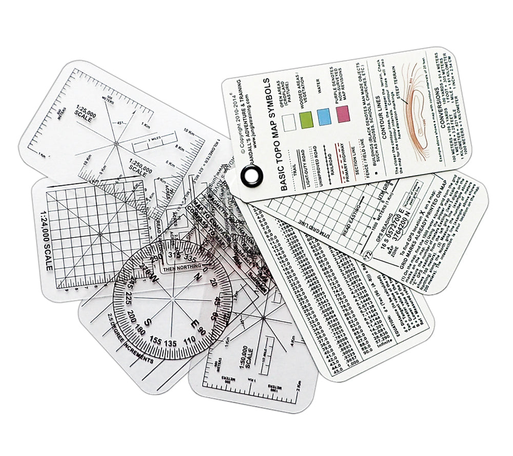 Land Navigation Compass Cards with UTM Grid Overlay | Portable Map Tool