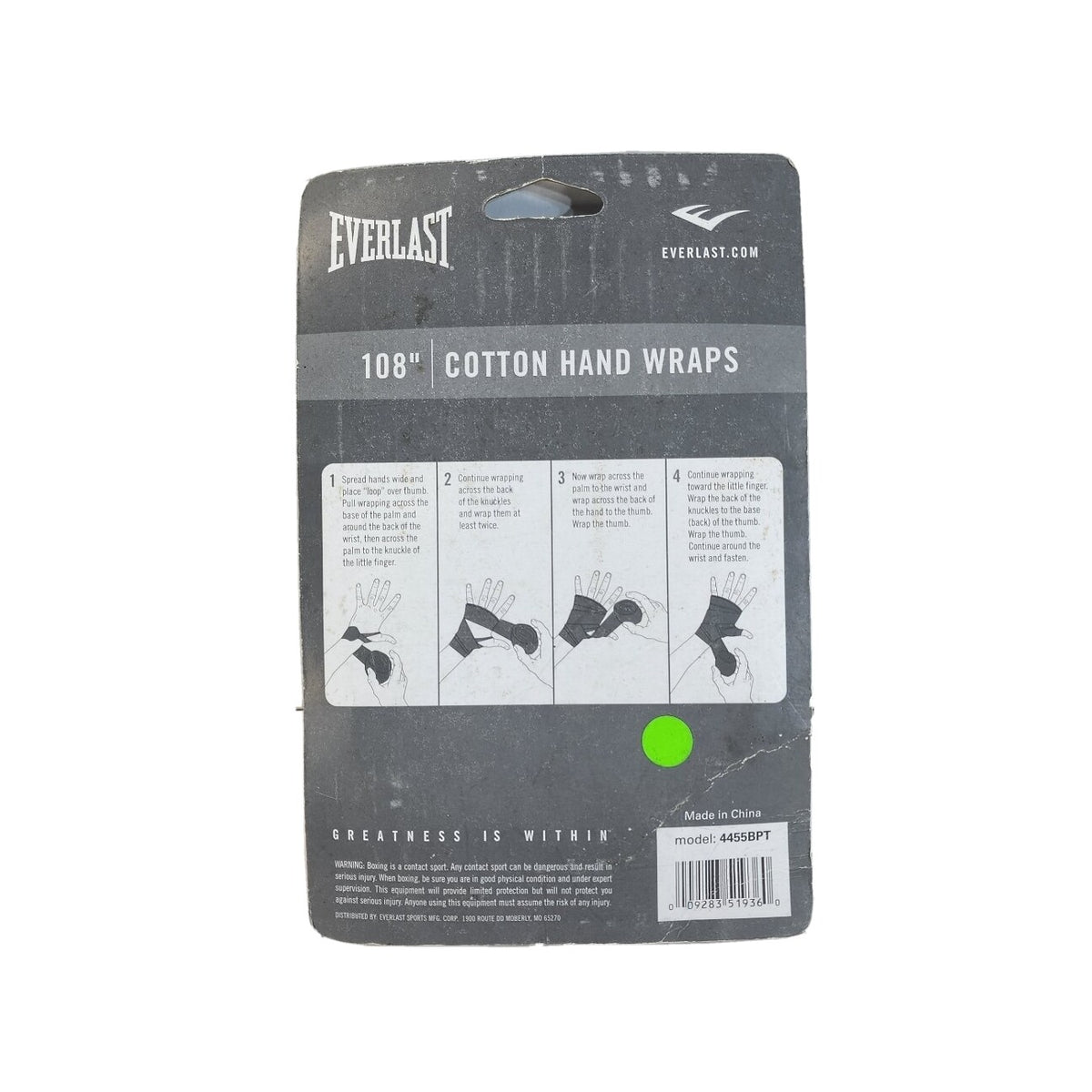 108-Inch Boxing Hand Wraps for Training Cotton Support Black