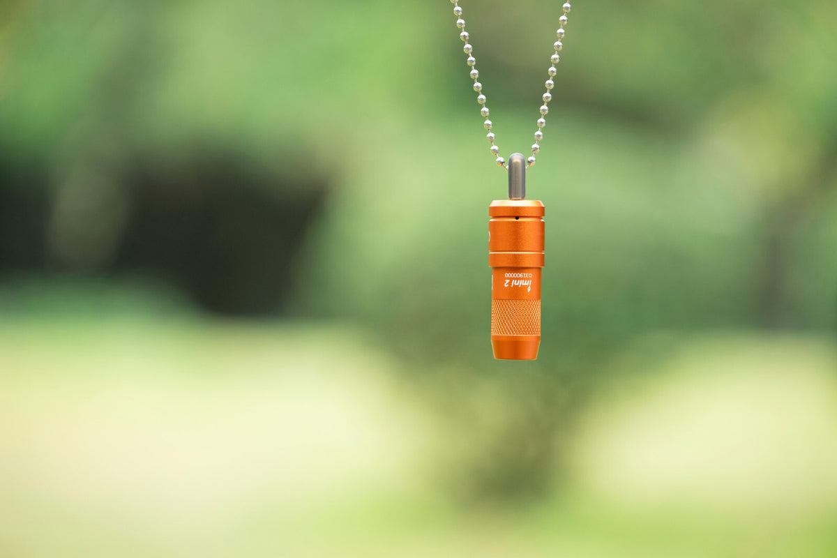 Mini USB Rechargeable Flashlight Keychain 50 Lumens - Orange