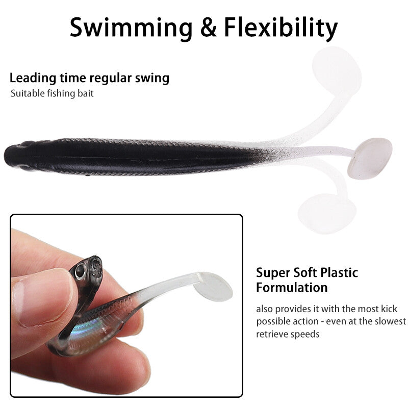 10Pcs Soft Plastic Swimbaits - Lifelike Paddle Tail Fishing Lures